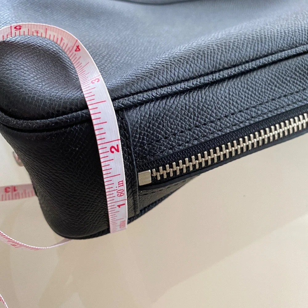 COACH - Black Saffiano Leather Metropolitan Slim Messenger Bag Briefcase GENUINE